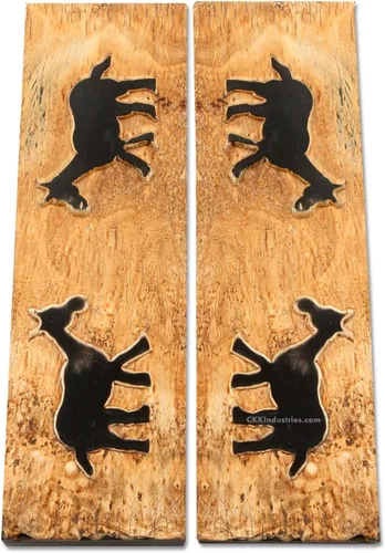 Vista 33 de Báscula de mango de cuerno de búfalo (corteza) - (Amber/Black) - (3.50 x 1.125 x 0.187)