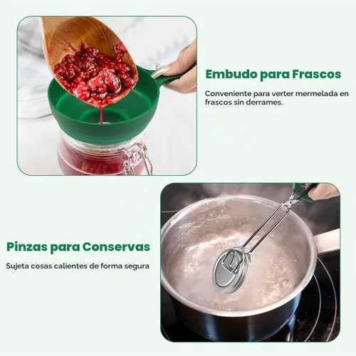 Vista 6 de Fulgutonit Olla de acero inoxidable de 21.5 cuartos de galón con estante y tapa, kit de inicio de suministros de conservas y juego de herramientas