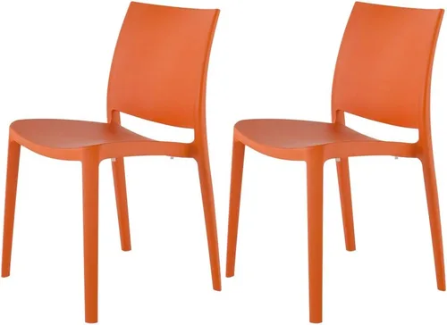 Vista 3 de Lagoon Sensilla 7052, Plastic Chair for Dining Room, Fibreglass and UV Protector, Stackable, Brand 4 Pieces (Amber)