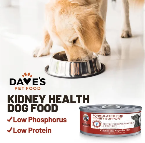 Vista 8 de Dave's Pet Food Soporte renal para perros (estofado de pollo y verduras) – Alimento enlatado húmedo bajo en fósforo y bajo en proteínas