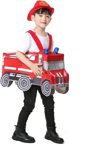 Vista 4 de Seasons Disfraz de camión de bomberos para niños de 3 a 5 años