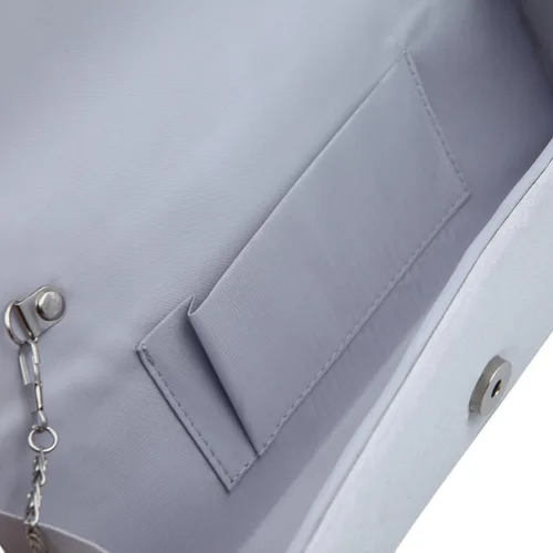 Vista 12 de Elegante bolso de noche plisado de satén y solapa de cristal - Disponible en diferentes