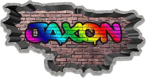 Vista 20 de Calcomanía de pared de graffiti con borde de hormigón profundo, calcomanía de vinilo personalizada (MYS107-S)