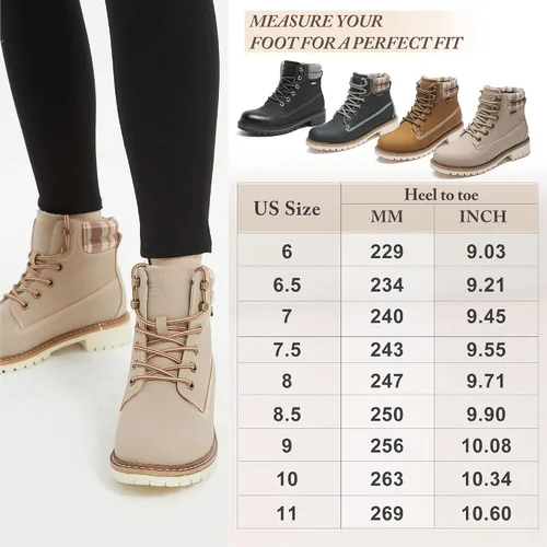 Vista 5 de Kkyc Botas de senderismo para mujer antideslizantes botas casuales.