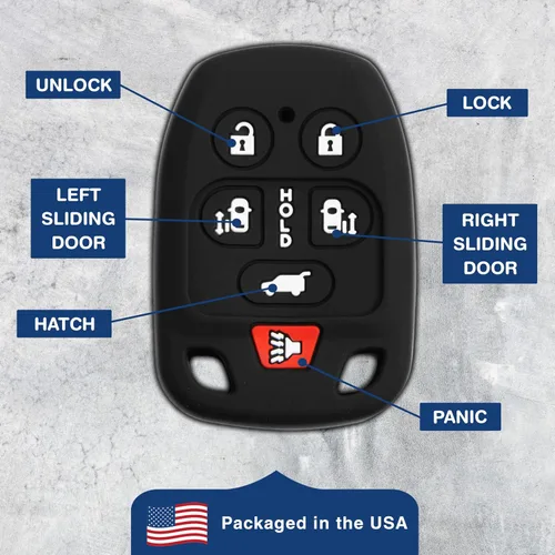 Vista 6 de KeyGuardz - Carcasa exterior de goma suave para llave de coche, 6 botones, para Honda Odyssey N5F-A04TAA