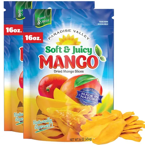 Vista 9 de Sabor original de mango y chile seco, sin azúcar, 100% vagano, sin OMG, sin glutten (todos los ingredientes naturales) (2.25 onzas) paquete de 12