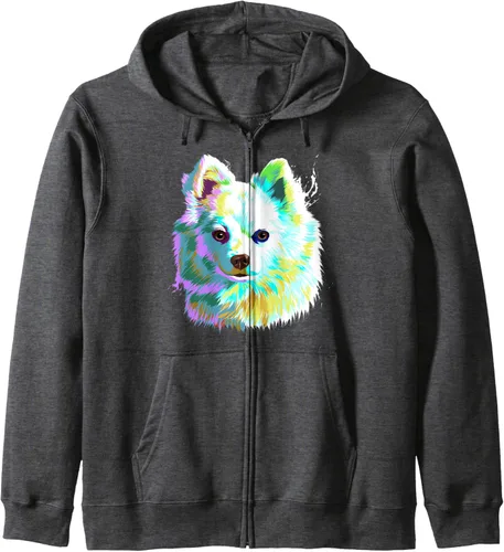 Vista 5 de Perro Volpino Italiano Sudadera con capucha, Negro