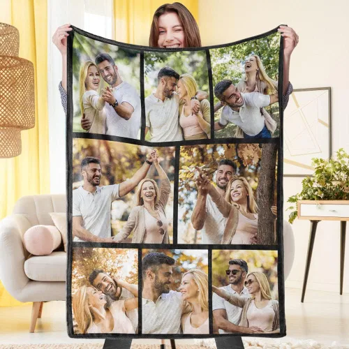 Vista 21 de VEELU Manta personalizada con imagen, mantas de fotos personalizadas con imagen, manta para el día de la madre para mamá papá, regalos