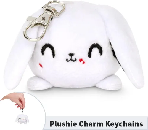 Vista 4 de TeeTurtle - Llavero de peluche (conejo asesino blanco)