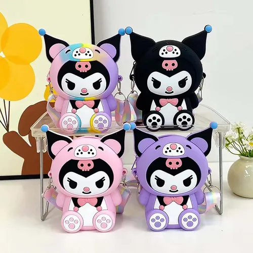 Vista 7 de CZZLYJ Kuromi Kuromi Bag Kuromi de dibujos animados Kawaii Bolso de hombro lindo Kuromi Wallet My Melody Anime Monedero Regalos de cumpleaños, Negro