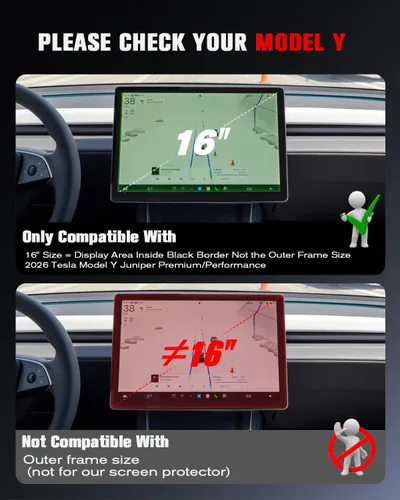 Vista 2 de Protector de pantalla brillante para Tesla Model Y 2026 Juniper Premium/Performance para pantalla táctil de 16 pulgadas, [más claro y suave],