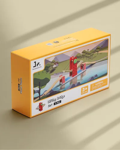 Vista 6 de SainSmart Jr. Juego de accesorios de tren de madera, juego de puente elevador, compatible con Brio, Thomas, Melissa y Doug