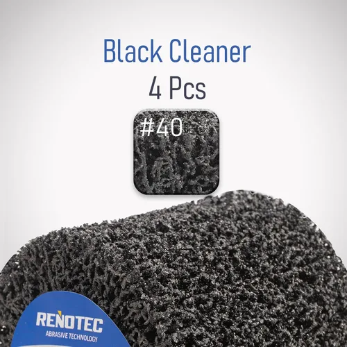 Vista 3 de Limpiador negro de 4 pulgadas, 3.937 x 3.937 in, paquete de 4 piezas, limpieza de superficies metálicas, eliminación de óxido, eliminación