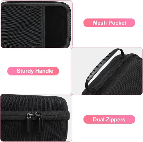 Vista 5 de BOVKE Estuche de transporte compatible con MINIBEAR Cámara Digital Instantánea Selfie Video Cámara Videocámara Bolsa de Almacenamiento con Espacio