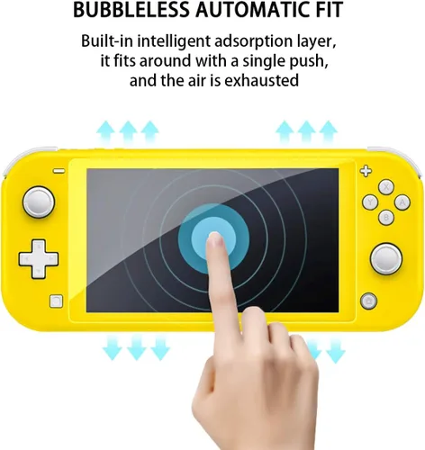 Vista 3 de DLseego Switch Lite 2019 - Funda protectora compatible con Nintendo Switch Lite, funda de TPU suave con purpurina y 2 protectores de pantalla