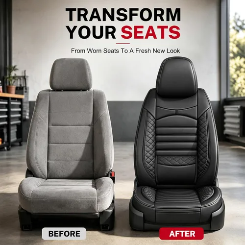 Vista 6 de AOMSAZTO Fundas de asiento para asiento delantero Nissan Frontier 2009-2026 # 014 Negro