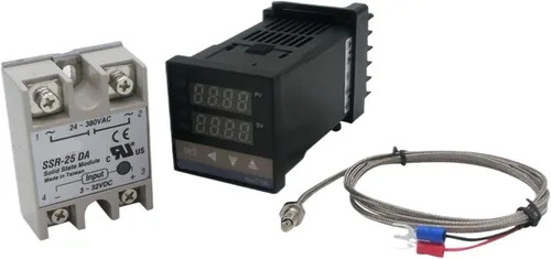 Vista 5 de 1 Unidades Digital PID Termostato Controlador de Temperatura REX-C100 Tipo K Termostato Termostato Termopar Sonda SSR Relé para Control Temperatura