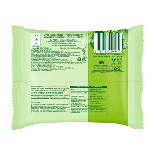 Vista 3 de Simple Piel Sensible Toallitas Limpiadoras de Expertos Radiance 25 EA, paquete de de 4