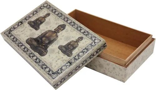 Vista 3 de DharmaObjects Caja de almacenamiento decorativa para joyas (Buddha Zen, 8 x 5 pulgadas)