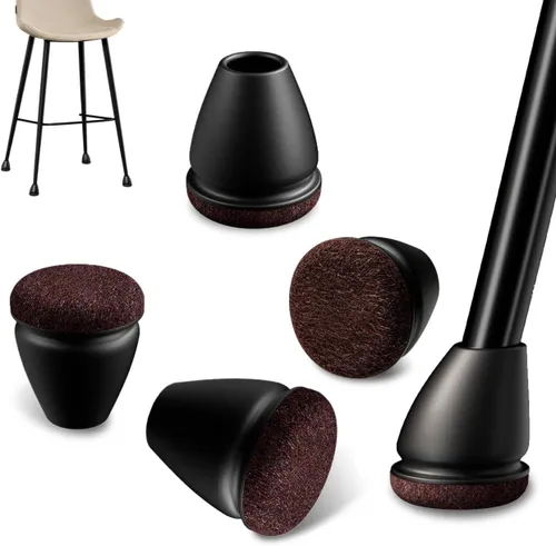 Vista 8 de Ezprotekt 24 protectores cuadrados de silicona para patas de silla para suelos de madera, almohadillas de fieltro negro para muebles, fundas