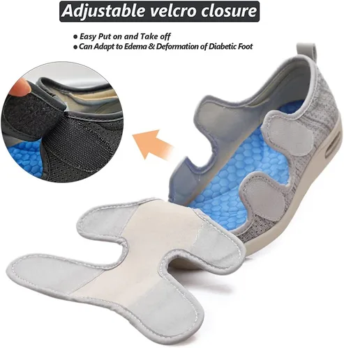 Vista 3 de W&LESVAGO Zapatos para diabéticos para mujer, sandalias ligeras y cómodas con amortiguación de aire, zapatos para caminar para ancianos hinchados