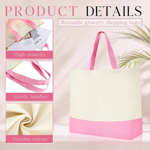 Vista 3 de Epakh Bolsas de lona a granel de 18.5 x 15 pulgadas Rosa