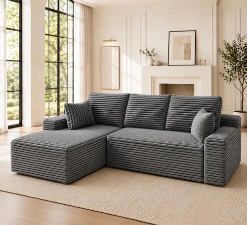 Vista 9 de Sofá modular Cloud de 104 pulgadas, cómodo sofá en forma de L con asiento profundo, sofás tapizados modernos para sala de estar y dormitorio,