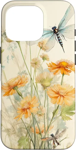 Vista 20 de Cute Vintage Illustration Daisy Flowers Dandelion Dragonfly Case for iPhone 17