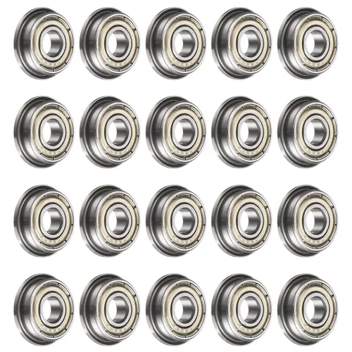 Vista 7 de uxcell MF52ZZ ensanchó el rodamiento de bolas, 4pcs 6.6x16.4x8.2 ft m acero cromado doble blindado ABEC1 cojinetes de brida Double Shielded, ABEC1