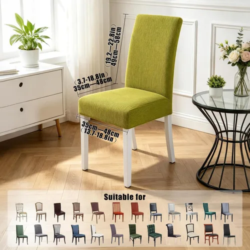 Vista 20 de PETCUTE Fundas elásticas para sillas de comedor, fundas elásticas antideslizantes para sillas de comedor, color gris, paquete de 2
