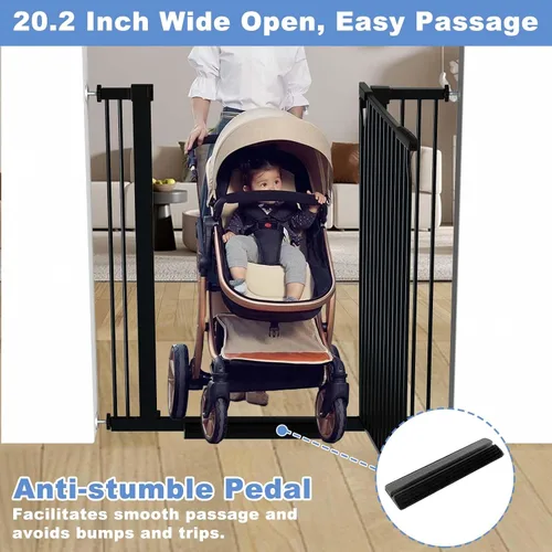 Vista 5 de Puerta extra alta para bebés de 40.5 pulgadas para escaleras, puerta grande de 40.5 a 54.7 pulgadas para interiores, puerta de seguridad montada a