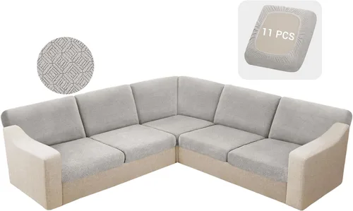 Vista 46 de HDCAXKJ - Fundas impermeables para cojín de sofá modular, fundas elásticas para cojín de sofá de esquina, fundas protectoras de muebles de jacquard