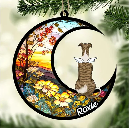 Vista 974 de LOVELYPOD Adorno de Navidad personalizado para perro Basset Hound (marrón) Basset Hound (marrón) adorno para atrapasoles de perro, razas de perros