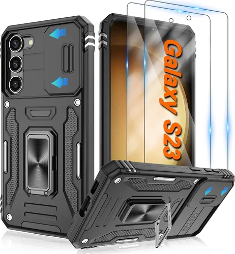 Vista 57 de Atump Funda para Motorola Moto G Play 2024 (4G) con [paquete de 2] protector de pantalla HD y cubierta para cámara deslizante, soporte de anillo