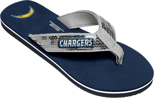 Vista 4 de FOCO Womens NFL Team Logo Sequin Strap Sandals Flip Flops