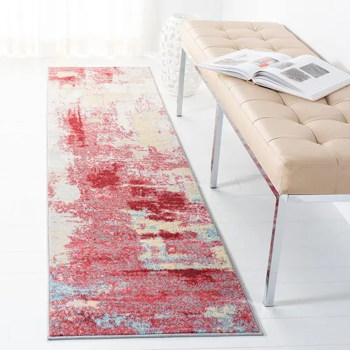 Vista 12 de SAFAVIEH Jasper Collection - Alfombra decorativa de 2 x 4 pies, azul y marfil, diseño abstracto moderno, no desprende pelusa y de fácil cuidado