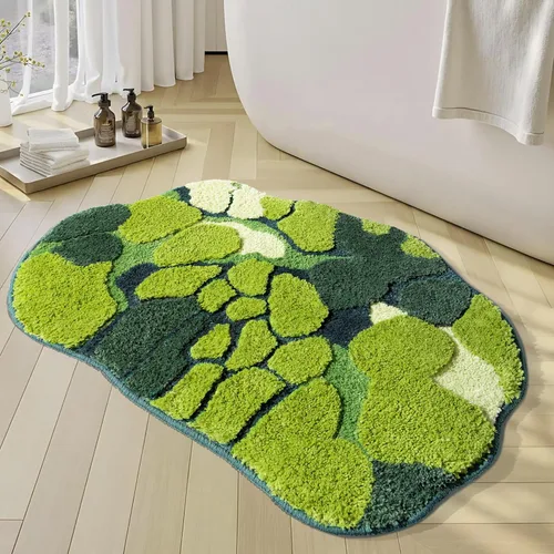 Vista 9 de RORA Alfombra de Baño Divertida y Bonita Chill Pill Azul Pequeña Alfombras de Baño Preppy Decoración de Baño Estética Alfombra de Baño