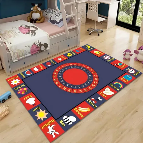 Vista 17 de Alfombras de área para niños, 3 x 4 pies, alfabeto, números y formas, alfombra de aprendizaje educativa para niños para sala de juegos, sala