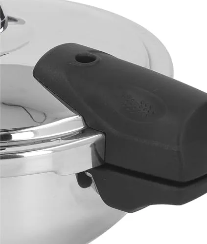 Vista 9 de VBESTLIFE Mini olla a presión de acero inoxidable de 1.8L con protección automática de detección de presión, 80KPA, mango doble, adecuada para todos