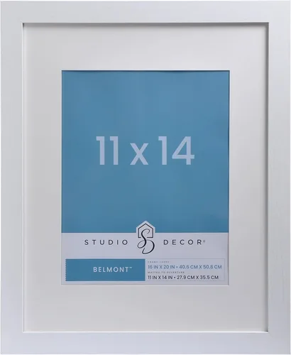 Vista 5 de Studio Decor Marco Belmont blanco de 8 x 10 pulgadas con paspartú de 5 x 7 pulgadas, incluye accesorios para colgar prefijados, pantalla horizontal