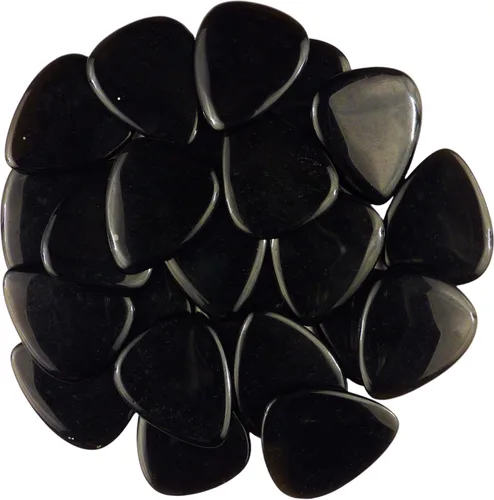 Vista 48 de Púa de Guitarra o Bajo de Piedra Amatista - Calibre Ultra Pesado de 3.0 mm - Forma 351 - Púa Exótica Artesanal de Gema Especial - 1 Paquete