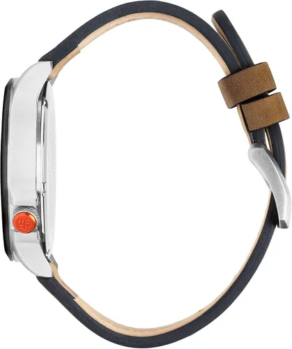 Vista 2 de Columbia College Collegiate correa de cuero de cuarzo de acero inoxidable, marrón, 22 reloj casual (Modelo CSC02-010)