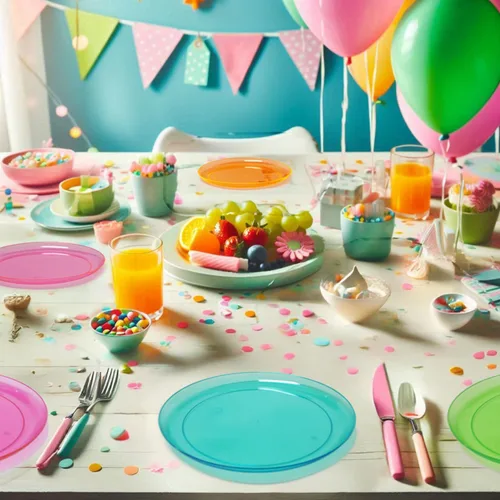 Vista 6 de Party Essentials Platos de plástico duro para fiesta/cena de 10.25 pulgadas, neón surtidos, 20