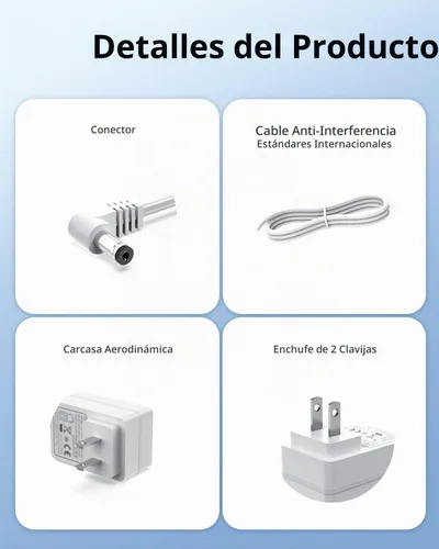 Vista 4 de Certificado UL - Cable de alimentación de 24 V apto para Young Living, Doterra, Innogear, Asakuki, Urpower, TaoTronics, VicTsing Difusor de aceite
