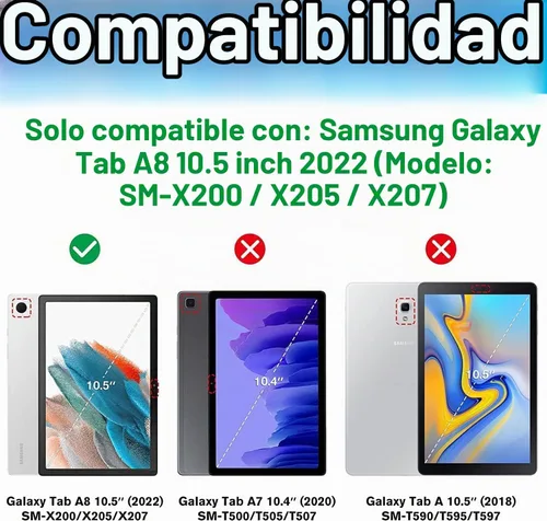 Vista 2 de ProCase Funda con teclado para Galaxy Tab A8 de 10.5" (versión 2022), color negro Protective Cover Features a Detachable Wireless Keyboard for