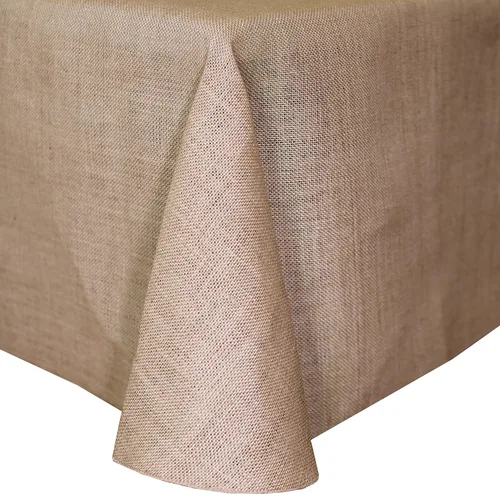 Vista 3 de ULTIMATE TEXTILE Mantel cuadrado de yute natural de 45 x 45 pulgadas de arpillera