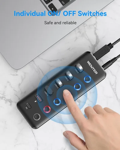 Vista 5 de Wenter Hub USB 3.0 alimentado, divisor de concentrador USB de 6 puertos