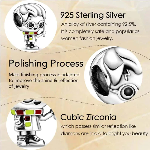 Vista 2 de Redjogn Mouse Alliance - Dije de héroe para mujer, pulseras y collares de plata de ley 925, combinación de colgantes colgantes, abalorios, joyería