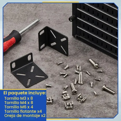 Vista 3 de Pelopy Kit de montaje en rack, orejas ajustables para interruptores de 17.3