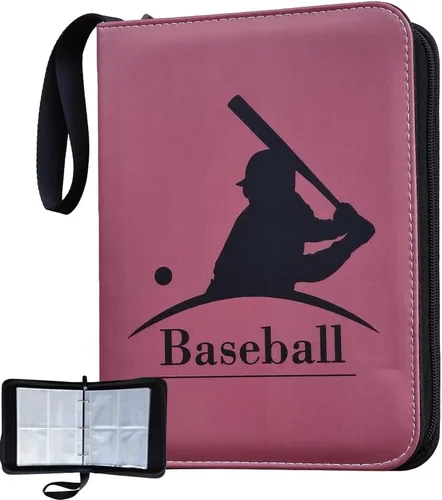 Vista 11 de Carpeta de tarjetas de béisbol Álbumes de tarjetas comerciales: Se adapta a 400 tarjetas con 50 fundas extraíbles Juego deportivo Soporte protector